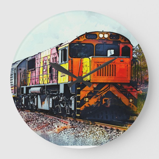 RELÓGIO GRANDE TRAIN ART WALL CLOCK (Frente)