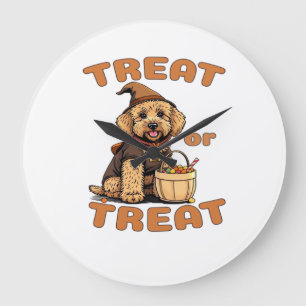 Relógio Grande Traje de cachorro de Halloween Labradoodle "Treat