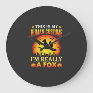 Relógio Grande Traje Humano de Raposa Engraçado de Halloween