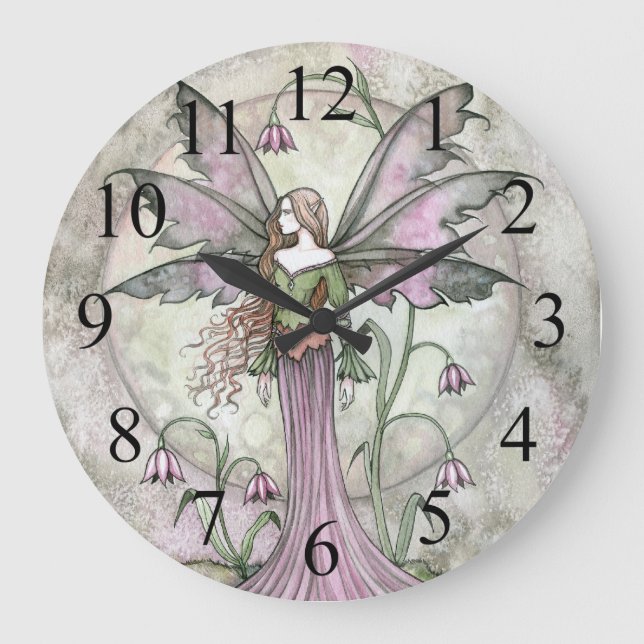 Relógio Grande Tranquil Moon Fairy Fantasy Wall Clock (Frente)