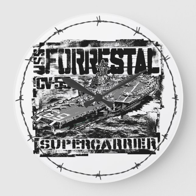 Relógio Grande Transportadora aérea Forrestal Acryall Clock (Frente)