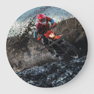 Relógio Grande Travesseiro decorativo de motociclista