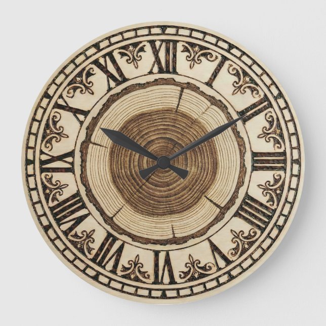 Relógio Grande Tree Rings Wall Clock  (Frente)