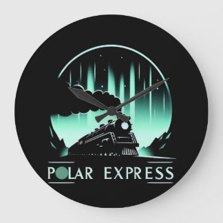 Relógio Grande Trem Polar Express Elegante