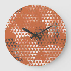 Relógio Grande Triângulos Sem Costura: Fundo Laranja