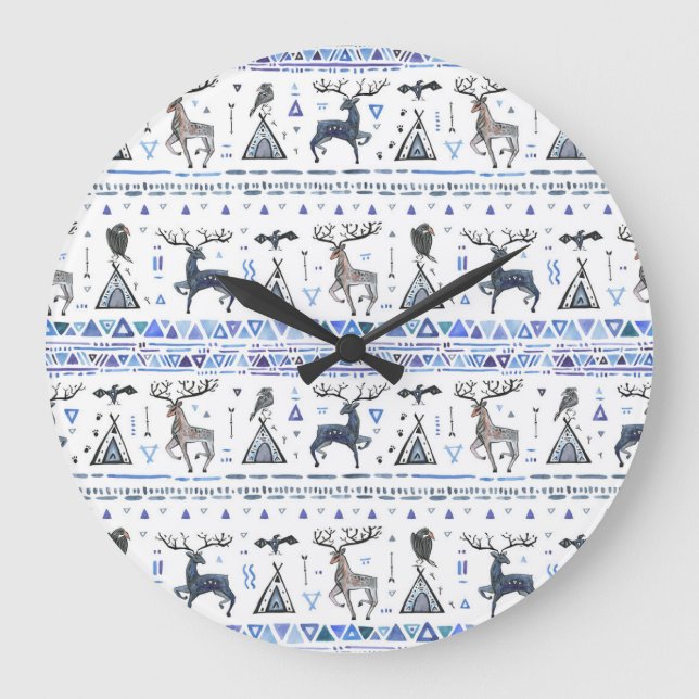 Relógio Grande Tribal, animais sonham, sem problemas. (Frente)