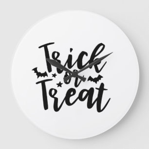 Relógio Grande Trick or Treat Morcegos de Halloween