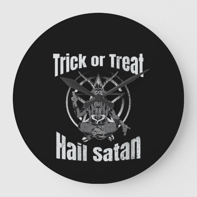 Relógio Grande Trick ou Tratar Granizo Satanás Pentagram (Frente)