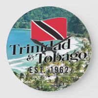 "Trinidad e Tobago Est. Praia de 1962" com Bandeir