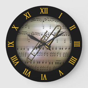 Relógio Grande Trombone ~ Fundo "O Planeta Musical" * ~