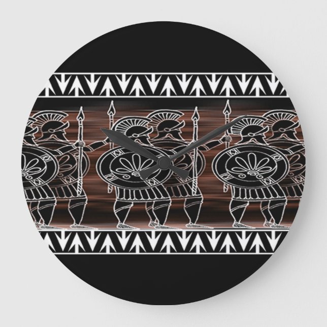 Relógio Grande Tropa de Figura Negra Grega (Frente)