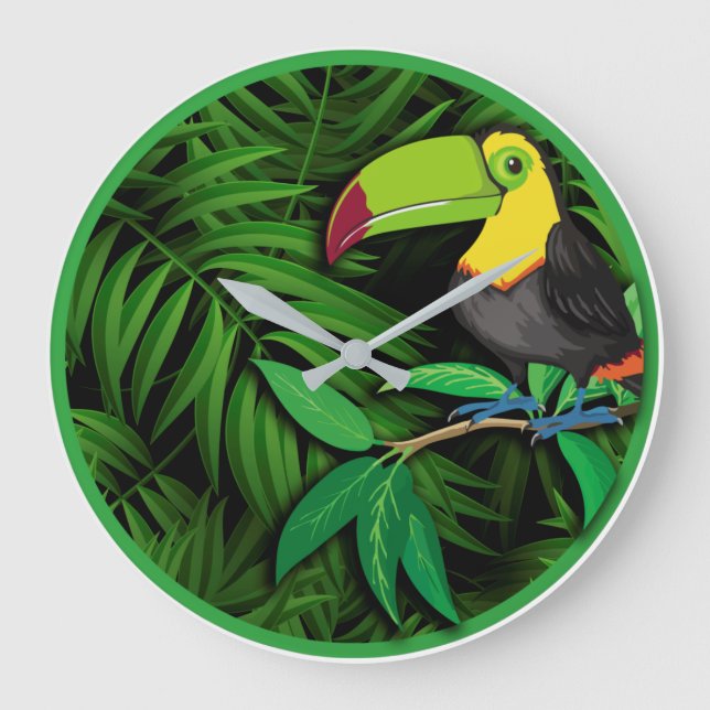 Relógio Grande Tropical Nature Theme Wall Decor Clocks (Frente)