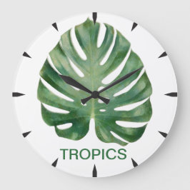 Relógio Grande Tropics Monstera Leaf