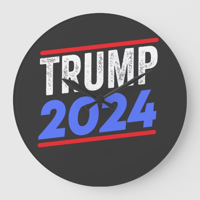 Relógio Grande Trump 2024 For President Donald Jr. Maga Election (Frente)