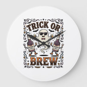 Relógio Grande Truque de Poção de Halloween ou Cerveja Antiga Gra