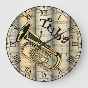 Relógio Grande Tuba ~ Vintage Sheet Music ~ Única ~