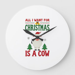 Relógio Grande Tudo Que Quero No Natal É Uma Camiseta Feia De Vac