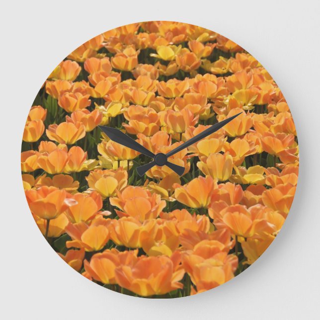 Relógio Grande Tulips 1 Wall Clocks e Opções Numerais (Frente)