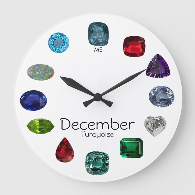 Relógio Grande Turquesa, dezembro Birthstone (Frente)