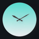 Relógio Grande Turquesa Ombre<br><div class="desc">Fundo simples do inclinação do branco e da turquesa. Você pode mudar a cor do fundo para mudar as cores do ombre.</div>