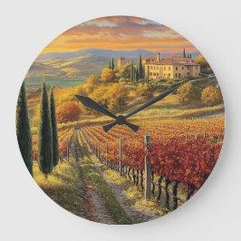 Relógio Grande Tuscany Landscape Round Clock