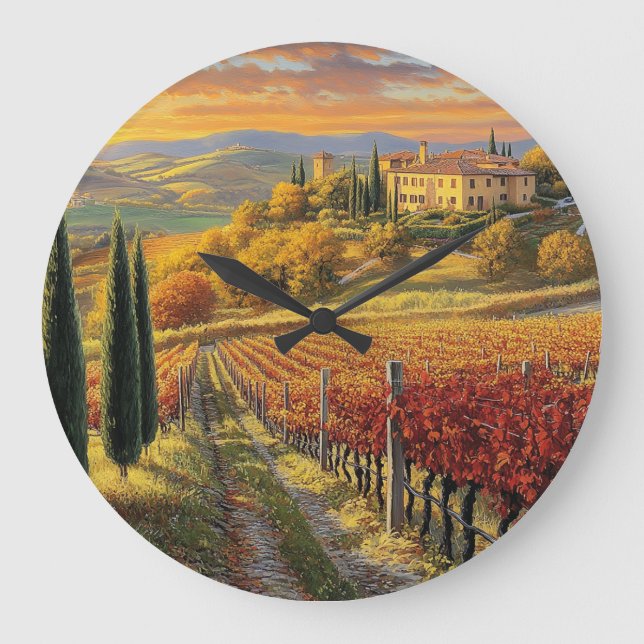 Relógio Grande Tuscany Landscape Round Clock (Frente)