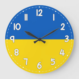 Relógio Grande Ukraine Flag Wall Clock – Dutch Patriotic Home Dec