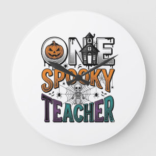 Relógio Grande Um Design de Vetor de Halloween de um Professor As