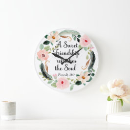 Relógio Grande Um Doce Amizade Proverbs 27:9 Cristão Floral