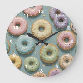 Relógio Grande Um Sonho Caprichoso de Donuts Pastel