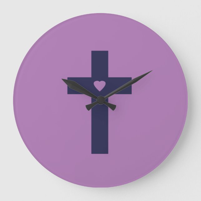 Relógio Grande Uma Cruz Com Amor Arte de Amor Sagrado (Frente)