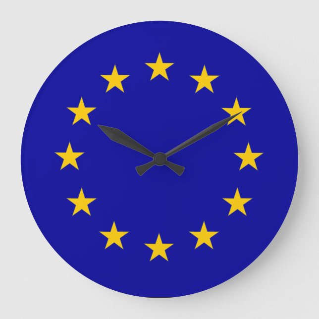 Relógio Grande União Europeia azul com estrelas douradas (Frente)