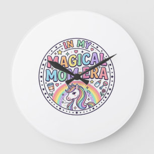 Relógio Grande Unicorn Na Minha Era Mágica De Mãe Camisa Engraçad