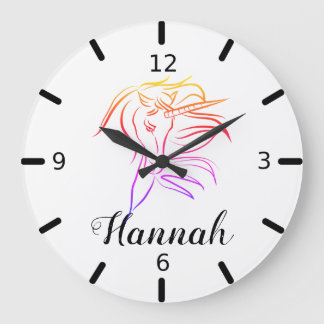 Relógio Grande Unicórnio Colorido