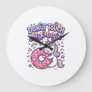 Relógio Grande Unicórnio Donut Toque no Meu Presente Mágico Stick