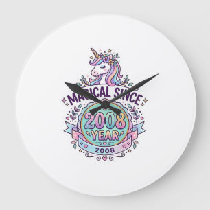 Relógio Grande Unicórnio Mágico Desde Ano Design Gráfico Zazzle D