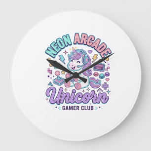 Relógio Grande Unicórnio Neon Arcade Unicórnio Estilo Retro Produ