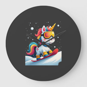 Relógio Grande Unicórnio no Snowboard - Esqui e Esportes de Inver