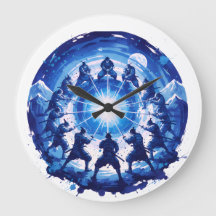 Unidade Samurai Arte Circular em Tinta Azul Japone
