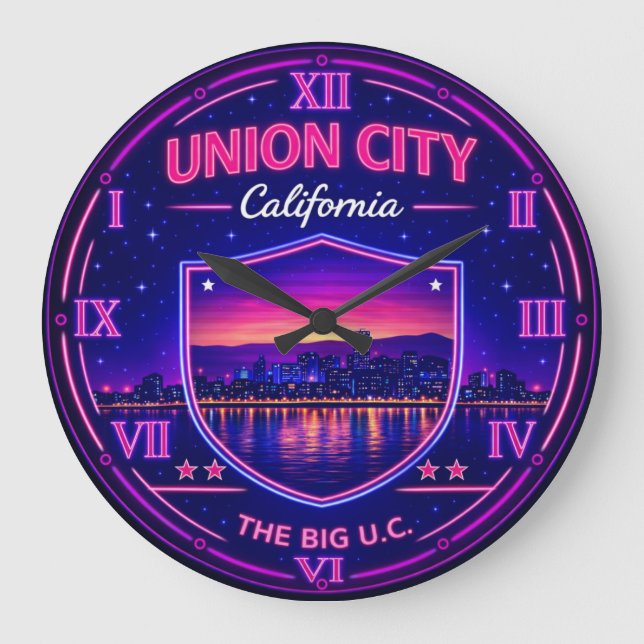 Relógio Grande Union City California Skyline (Frente)