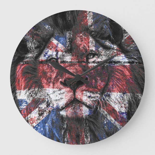 Relógio Grande Union Jack Lion (Frente)