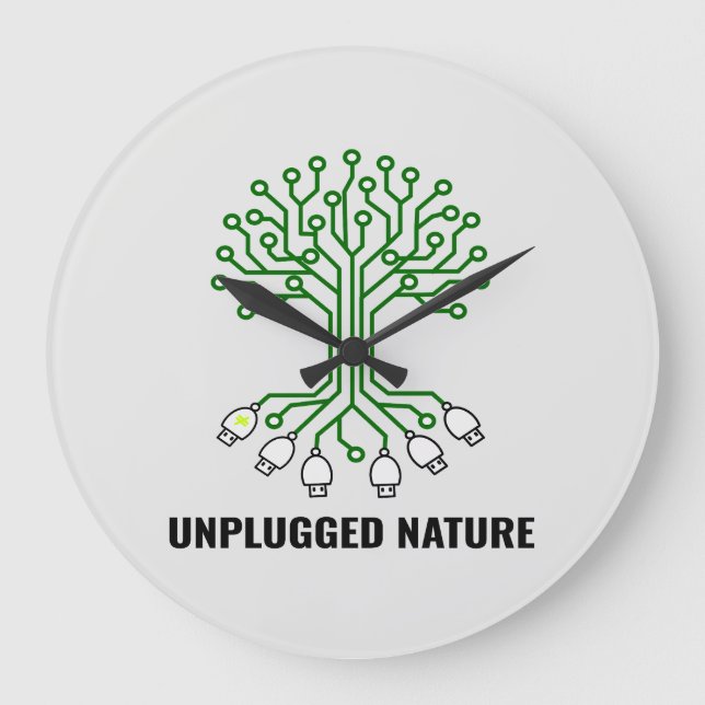 Relógio Grande Unplugged Nature Circuit Tree USB (Frente)