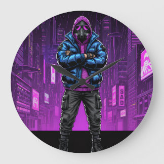 Relógio Grande Urban Gas Mask Rebel – Cyberpunk Streetwear Art