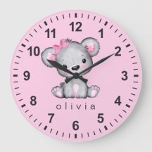 Ursa de pelúcia personalizada para menina rosa