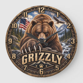 Relógio Grande Urso Cinzento - Selvagem Americano