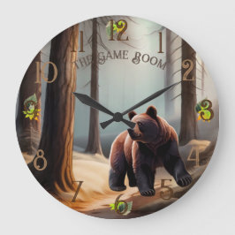 Relógio Grande Urso Grande Marrom Russo