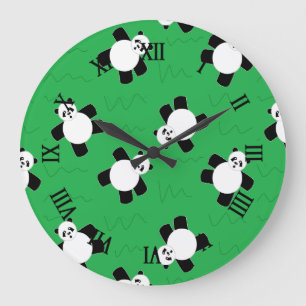 Relógio Grande Urso-panda com erva