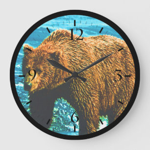 Relógio Grande Urso pardo vintage EUA Alasca
