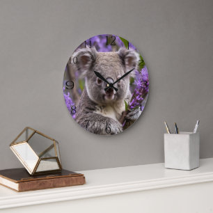 Relógio Grande Urso Purple Jacaranda Koala