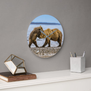 Relógio Grande Ursos castanhos costeiros